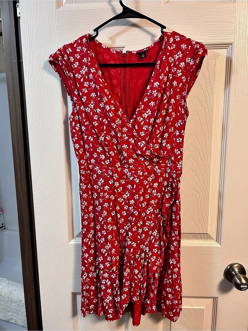J.Crew Mercantile Floral Midi Dress in Red & White Size Medium